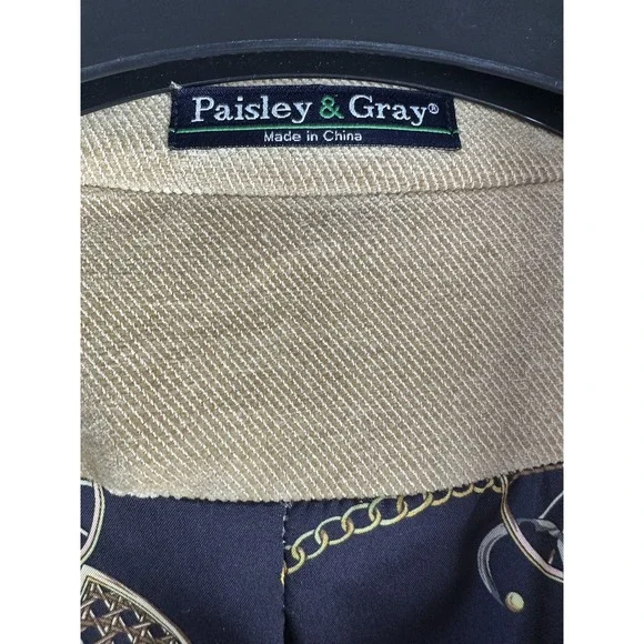 Paisley & Gray Mens XL Tan Soft Ribbed Knit Sport Coat Blazer Slim Fit *Flawed* - Picture 10 of 16